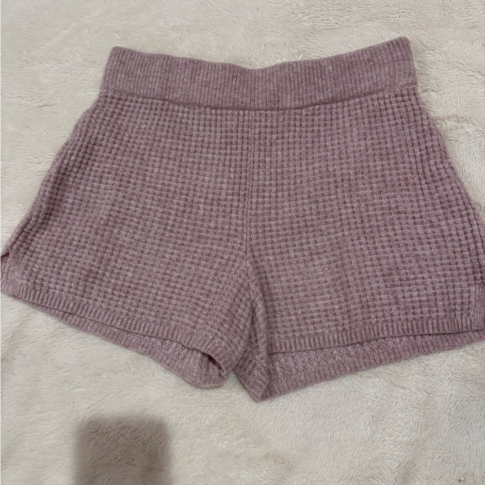 Abercrombie & Fitch Waffle Knit Lounge Shorts (Mauve, Size M)